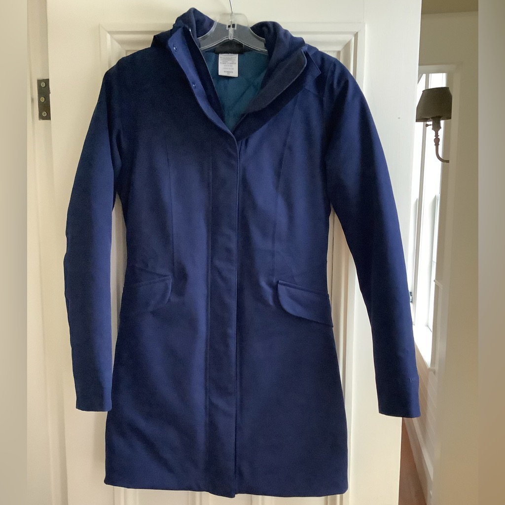 Nwot Patagonia Duete Down Parka Navy Detachable Hood Sz Xs
